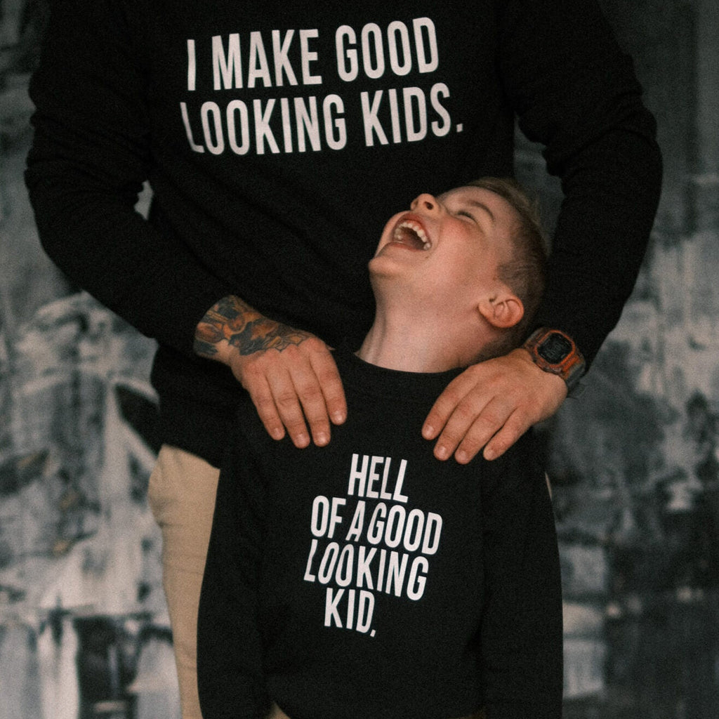 Matching Sweatshirts For Dad and Kid - Black