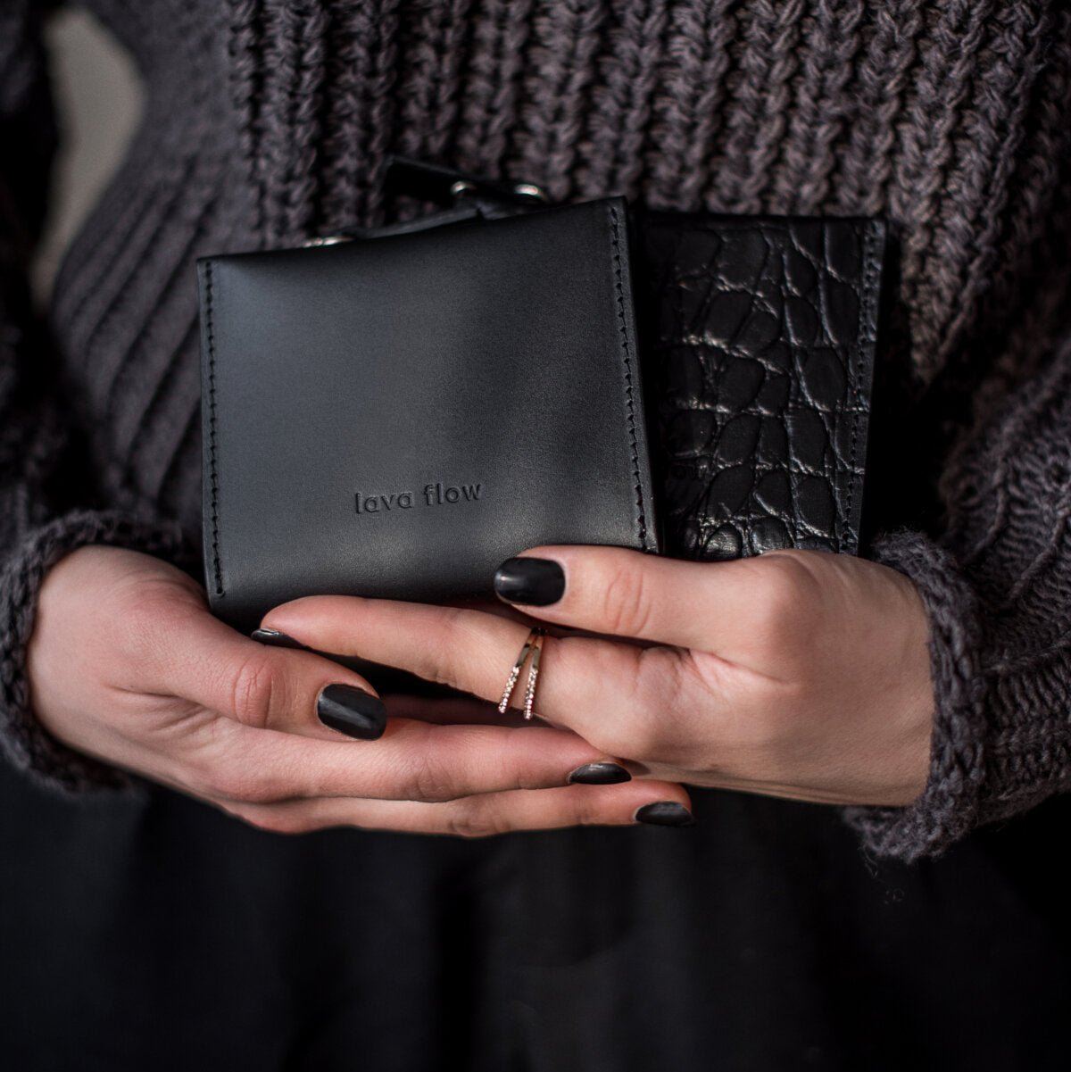 Classic Leather Wallet MINI TAAL - Black