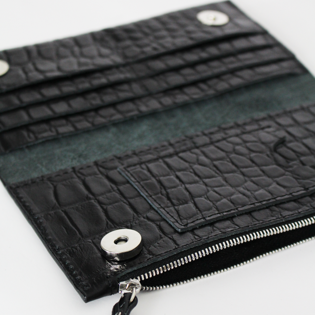 Classic Leather Wallet TAAL - Black Croco