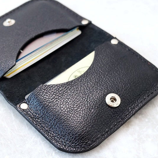 SUNDAY Wallet - Black Textured Leather